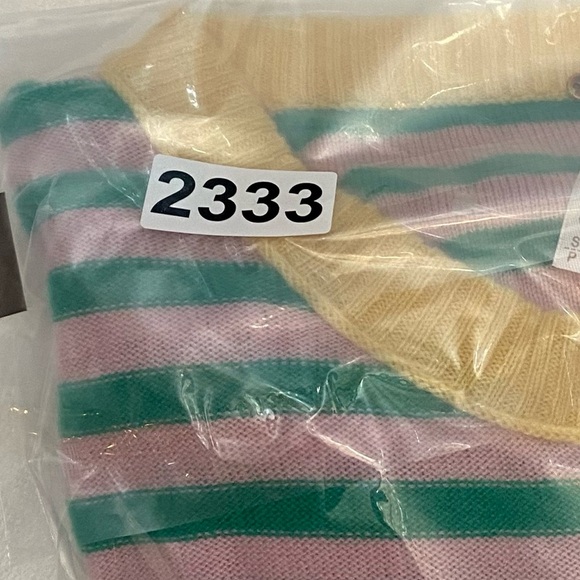 New! Free People nocturnal stripe cardi Green Yellow pink Cardigan 2333 - Picture 11 of 11